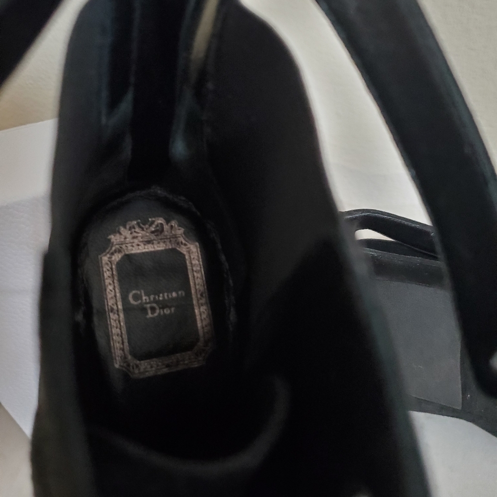 Christian Dior Black Suede Heeled Ankle Almond Toe Boot Shoe Women's Size 36 5.5 - Picture 11 of 15
